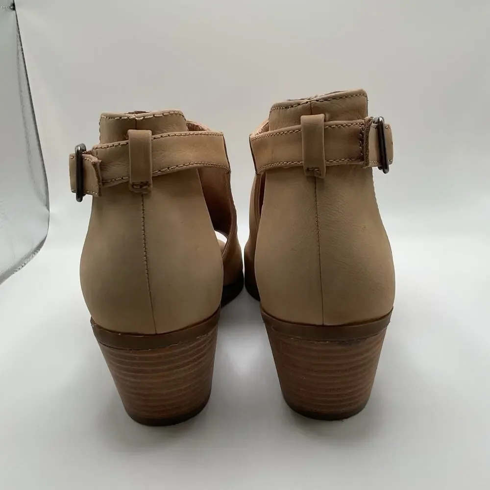Lucky Brand Tan Open-Toe Leather Ankle Booties - Picture 3 of 11